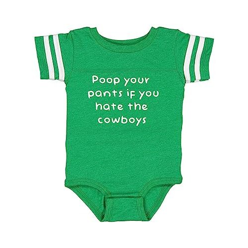 Eagles Fan Poop Your Pants if You Hate the Cowboys Funny Baby Football Jersey Bodysuit