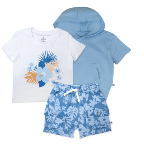 3-Piece Short Sleeve Hoodie, T-shirt and Short Set | Honest Baby Clothing