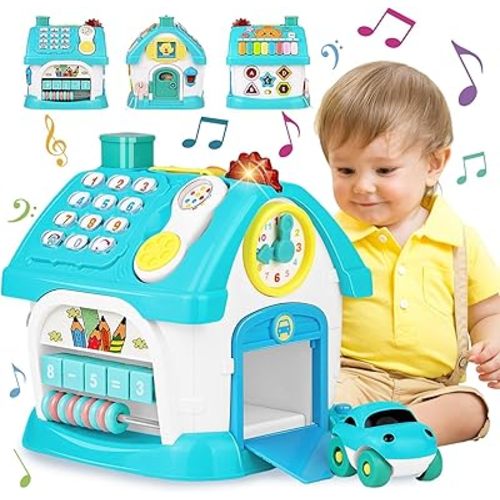 Aitbay Toys for 1+ Year Old Boy Gifts: Baby Musical Toys 12-18 Months 8-in-1 Multi-Functional House - Educational Learning Toys for Toddlers Age 1-3 - First Birthday Gifts Boys Girls