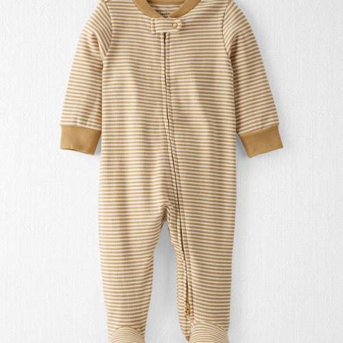 Ochre Stripe Baby Organic Cotton Rib Sleeper Pyjamas in Stripes | Carter’s Oshkosh Canada