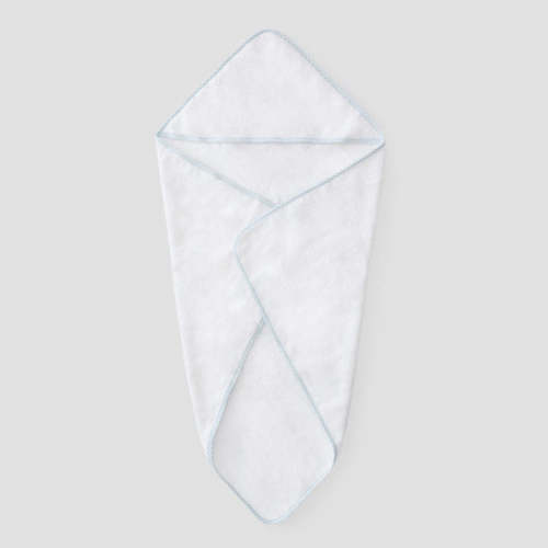 Personalized Baby Hooded Towel | Light Blue Gingham