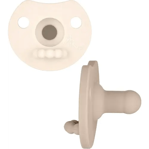 Ryan & Rose Cutie PAT Pacifier Teether (Light, Ivory/Dune (2 Pack))