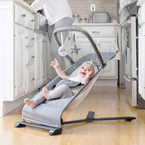 Baby Delight Alpine Deluxe Portable Bouncer | Infant | 0 – 6 months | Charcoal Tweed
