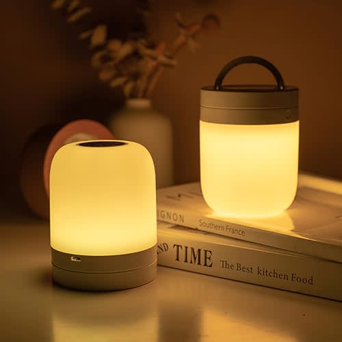 Small Nursery Night Light for Kids,13 Colors Dimmable Night Lamp for Bedroom, Portable Stepless Dimming Nursery Lamp,Color Changing LED Touch Nursery Lamp for Children,Rechargeable Toddler Night Light