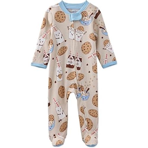Butterblu Baby Boys' Scout Sleep & Play 100% Organic Cotton Footed Zip Front Sleeper Pajamas for Baby Boys