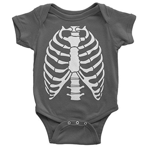Threadrock Baby Skeleton Rib Cage Halloween Infant Bodysuit