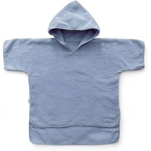 Hooded Poncho Towel 2-3T - 100% Organic Cotton, Absorbent & Lightweight for Toddler Boy & Girl, Bath, Pool & Beach (Dark Blue, 2-3T)