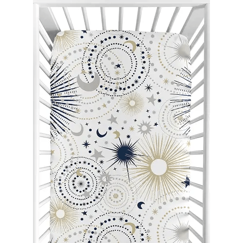 Sweet Jojo Designs Star and Moon Fitted Crib Sheet