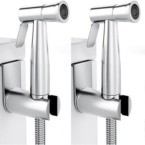 Purrfectzone 2 Pack Bidet Sprayer for Toilet, Handheld Bidet Sprayer Kit, Easy-to-Install Toilet Bidet Sprayer Set, Hand Held Stainless Steel Bidet with Adjustable Flow, Cloth Diaper Sprayer