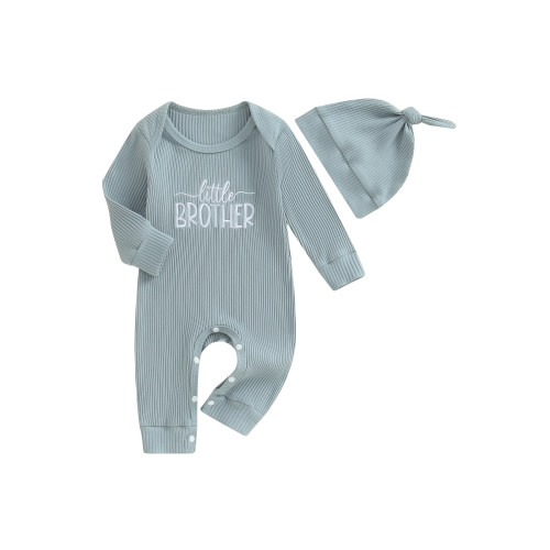 Qtinghua Newborn Boy Outfits Going Home From Hospital Romper New To The Crew Little Brother Baby One Piece Jumpsuit Clothes