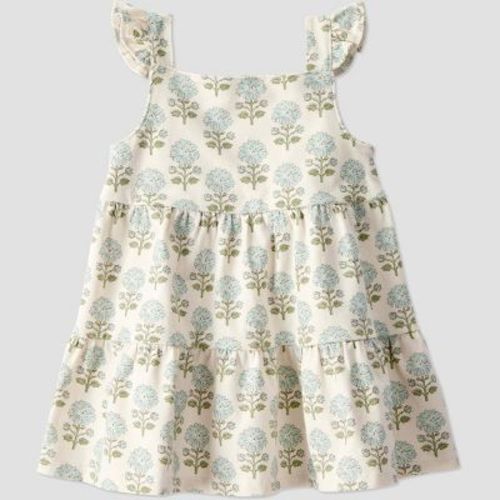 Little Planet by Carter's Organic Baby Knit Dress - 6M: Floral Sleeveless Tunic, Squareneck, Elastic Waistband