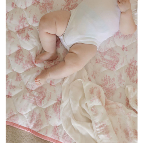 Spring Toile Pink Quilted Playmat