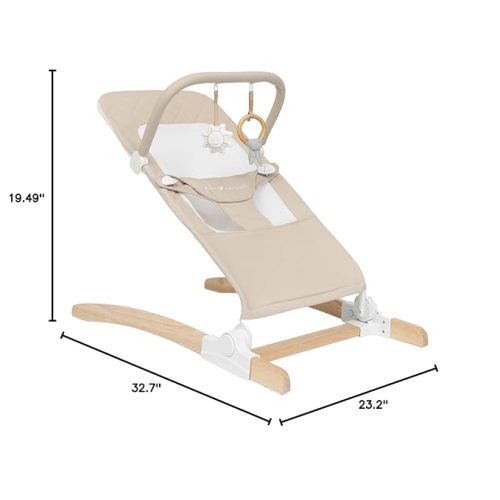 Baby Delight Heirloom Aspen Wooden Baby Bouncer | Infant Baby Chair | 0 – 6 Months | 100% GOTS Certified Cotton Fabrics | Organic Oat