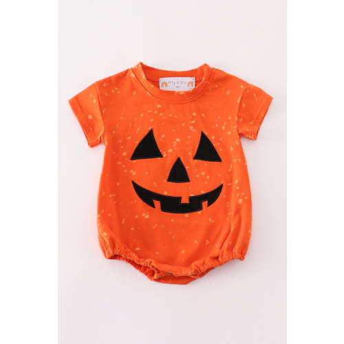 Orange halloween pumpkin face boy bubble