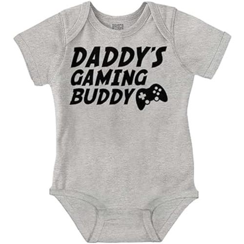 Brisco Brands Cute Daddy's Gaming Buddy Gamer Dad Baby Romper Boys or Girls