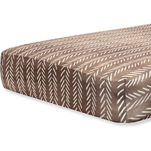 Pobibaby - Premium Single Fitted Baby Boy Crib Sheets for Standard Crib Mattress - Ultra-Soft Cotton Blend, Safe and Snug, and Stylish Woodland Crib Sheet (Wildlife Brown)