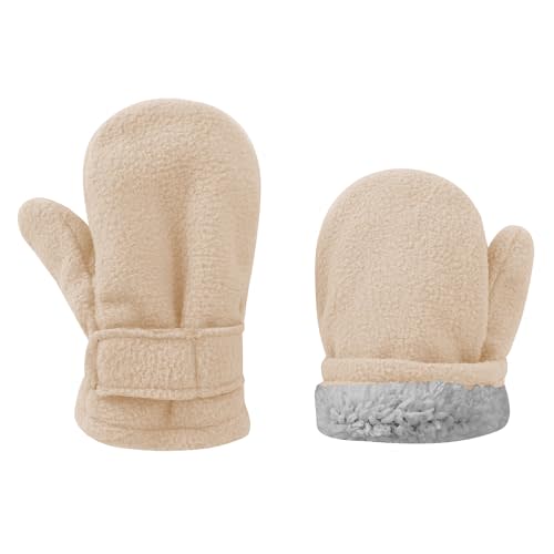UTTPLL Toddler Mittens Unisex Sherpa Lined Fleece Gloves Winter Warm Easy-On Kids Winter Outdoor Mittens for Baby Boys Girls