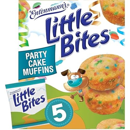Entenmann's Little Bites Party Cake Muffins, Pouches of Mini Muffins, 8.25 Oz, 5 Count