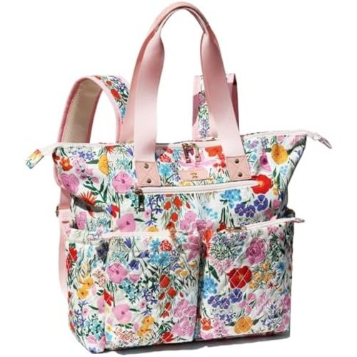 Diaper Tote Bag Totepack Backpack 2 in 1 for Women Multifunctional Large Capacity with Insulated Pockets Travel