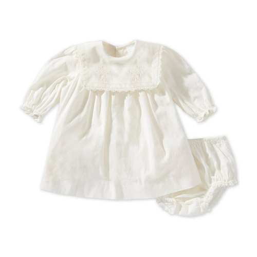 Edgehill Collection x Megan Karp Baby Girls Quinn Embroidered Detail Sailor Long Sleeve Dress