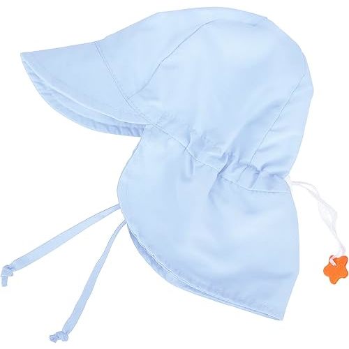SimpliKids UPF 50+ UV Ray Sun Protection Baby Hat w/Neck Flap & Drawstring