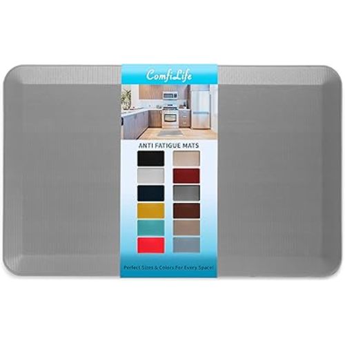 ComfiLife Anti Fatigue Floor Mat – 3/4 Inch Thick Perfect Kitchen Mats for Floor, Standing Desk Mat – Comfort at Home, Office, Garage – Durable – Stain Resistant – Non-Slip Bottom (20" x 32", Gray)