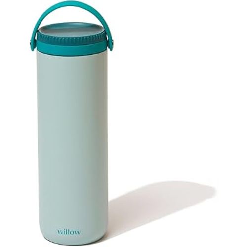 Willow - Portable Breastmilk Cooler - Keeps Breast Milk Cold for 24 Hours - Stainless Steel - Insulated - Reuseable - Breastfeeding Essentials - Storage Container w/Gel Ice Pack - Teal- 16oz