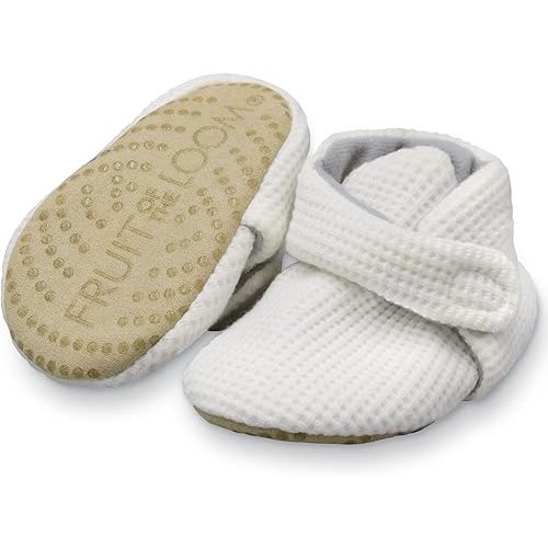Fruit of the Loom Cozy Thermal Wrap Booties with Non-Skids for Baby Girls, Boys, Unisex