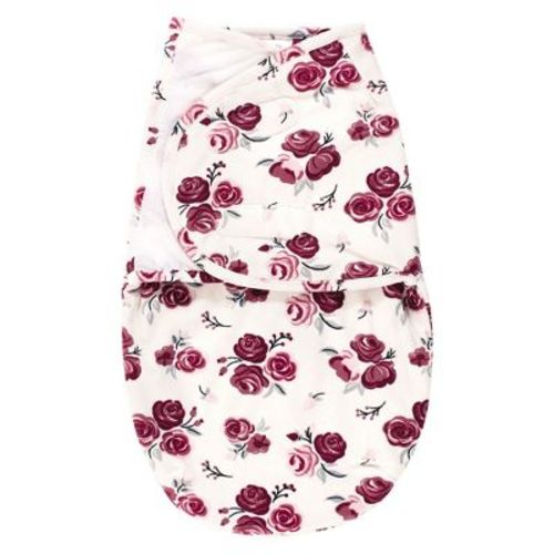 Hudson Baby Infant Girl Plush Faux Fur Swaddle Wrap, Rose, 0-3 Months