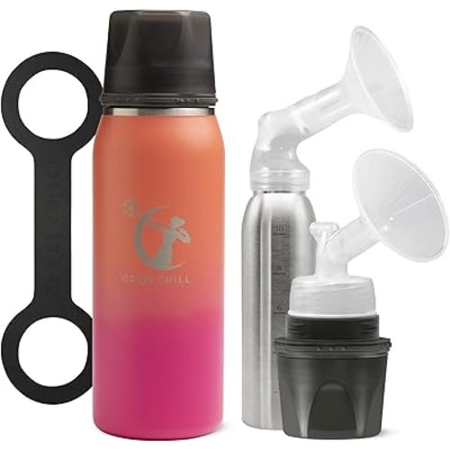 Breastmilk Chiller Reusable Storage Container by CERES CHILL | Keeps Milk Safe for up to 20 Hours | Connects w/Major Pumps (Dawn)