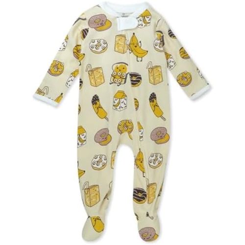 HonestBaby Baby Sleep and Play Footed Pajamas One-Piece Sleeper Jumpsuit Zip-front Pjs Organic Cotton