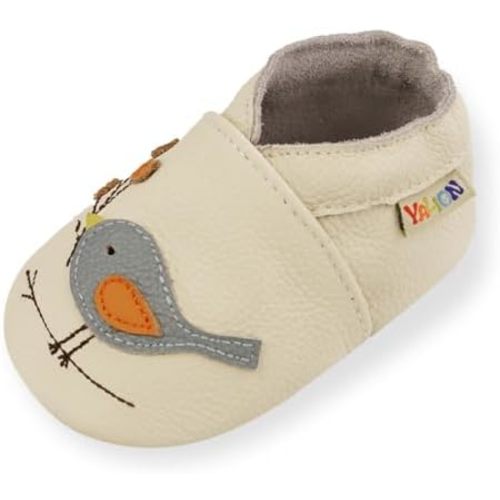 YALION Baby Boys Girls Moccasins Slippers, Soft Sole Baby Leather Shoes, Anti-Slip Baby Walking Crib Shoes for Infant Toddler Prewalker