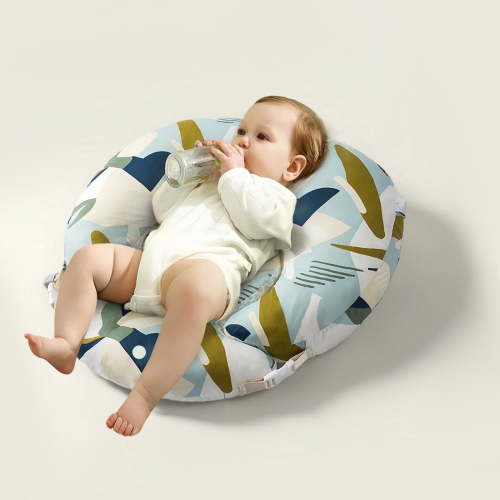 Milla Nursing Pillow, Ergonomic Nursing Essentials for Bottle and Breastfeeding, Firm Fiber Fill, with Cotton Removable Nursing Pillow Cover, Machine Washable