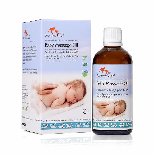 Mommy Care Baby Massage Oil – Vegan Plant-Based Natural Formula with Almond Oil, Calendula & Chamomile, Nourishes & Hydrates, 100ml / 3.38 fl oz
