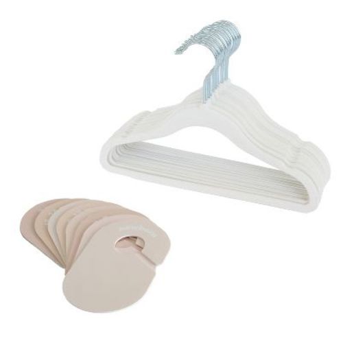 3 Sprouts Velvet Hanger & Closet Divider Set - Cream & Neutral