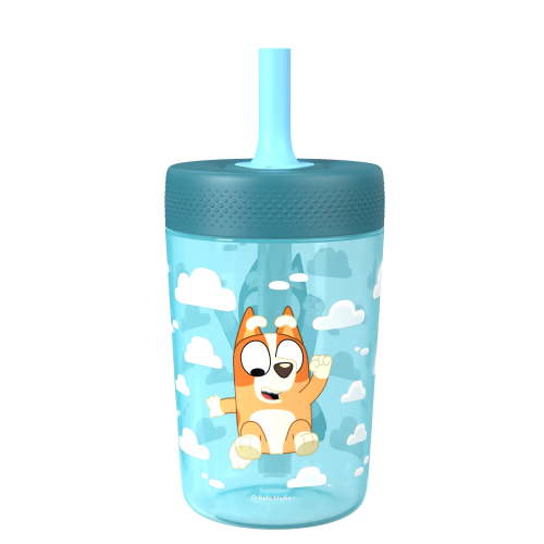 Bluey 12oz Leakproof Straw Capri Tumbler, Blue Kids Water Bottle