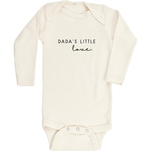 Baby Dada's Little Love Long Sleeve Organic Cotton Bodysuit, 6-12M, Natural