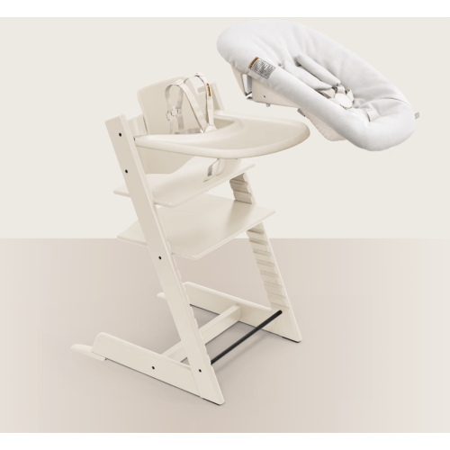 Tripp Trapp High Chair with Newborn Set and Tray - all Vanilla White