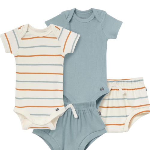 0-3 month Modern Moments by Gerber Baby 4-pack Short-sleeve Bodysuits & Shortie Set