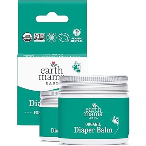 Earth Mama Organic Diaper Balm 2-Ounce | Diaper Cream for Baby | EWG Verified, Petroleum & Artificial Fragrance-Free with Calendula for Sensitive Skin (2-Pack)