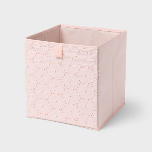 11" Fabric Bin Eyelet Blush - Brightroom™