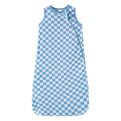 Rayon Made from Bamboo Sleep Sack for Babies 0.5 Tog Soft Breathable Sleep Sack 2-Way Zipper Baby Wearable Blanket Checkerboard Pattern