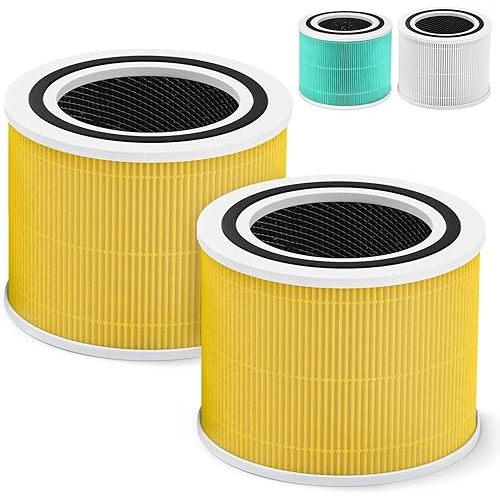 Core 300 Pet Care Replacement Filter for LEVOIT Core 300 Core 300S VortexAir Air Purifier, 3-in-1 HEPA and Activated Carbon, Core 300-RF-PA, 2 Pack, Yellow