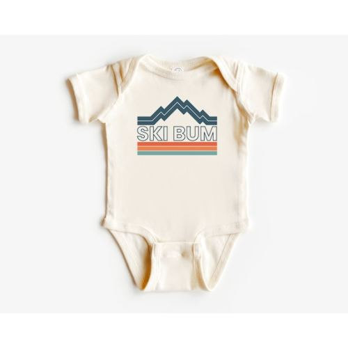 Ski Bum Infant Short, Long Sleeve Bodysuit Baby Shower Gift Pregnancy Announcement Retro, Vintage Style Future Skier Mountain Baby - Etsy