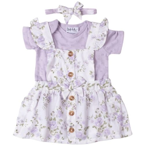 Nicole Miller Infant Girls 3-piece Jumper Set, Lilac Hint, Size 3/6m