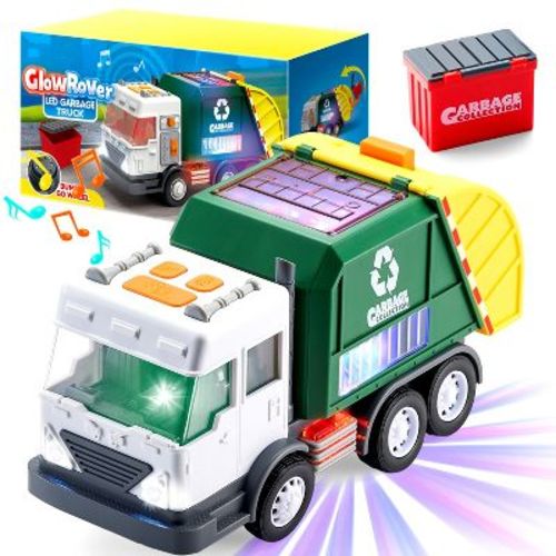 Joyfy Garbage Truck Toy Set , Dumpster Toy Truck, Toy Trash Truck, Automatic Bump & Go Car Birthday Gifts for Boys Aged 2 3 4 5 6