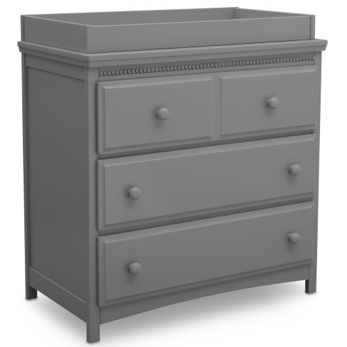 Delta Children Waverly 3 Drawer Dresser with Changing Top, Grey