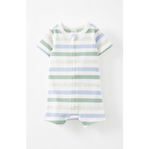 The Billie Short Sleeve Zip Romper, 0-3M