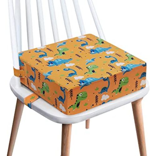 Toddler Booster Seat for Dining Table - 4in Cushion, Portable Booster for Baby, Adjustable Kids Chair Height, Washable Seat Pad Mat