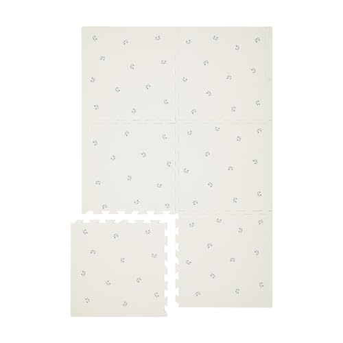 3 Sprouts Baby Play Mat - Kids Foam Puzzle Play Mat with Interlocking Foam Tiles for Baby Play Area, Kids Playroom - Safe, Non Toxic EVA Soft Floor Mats with Fun Puzzle Design - Blueberry Natural